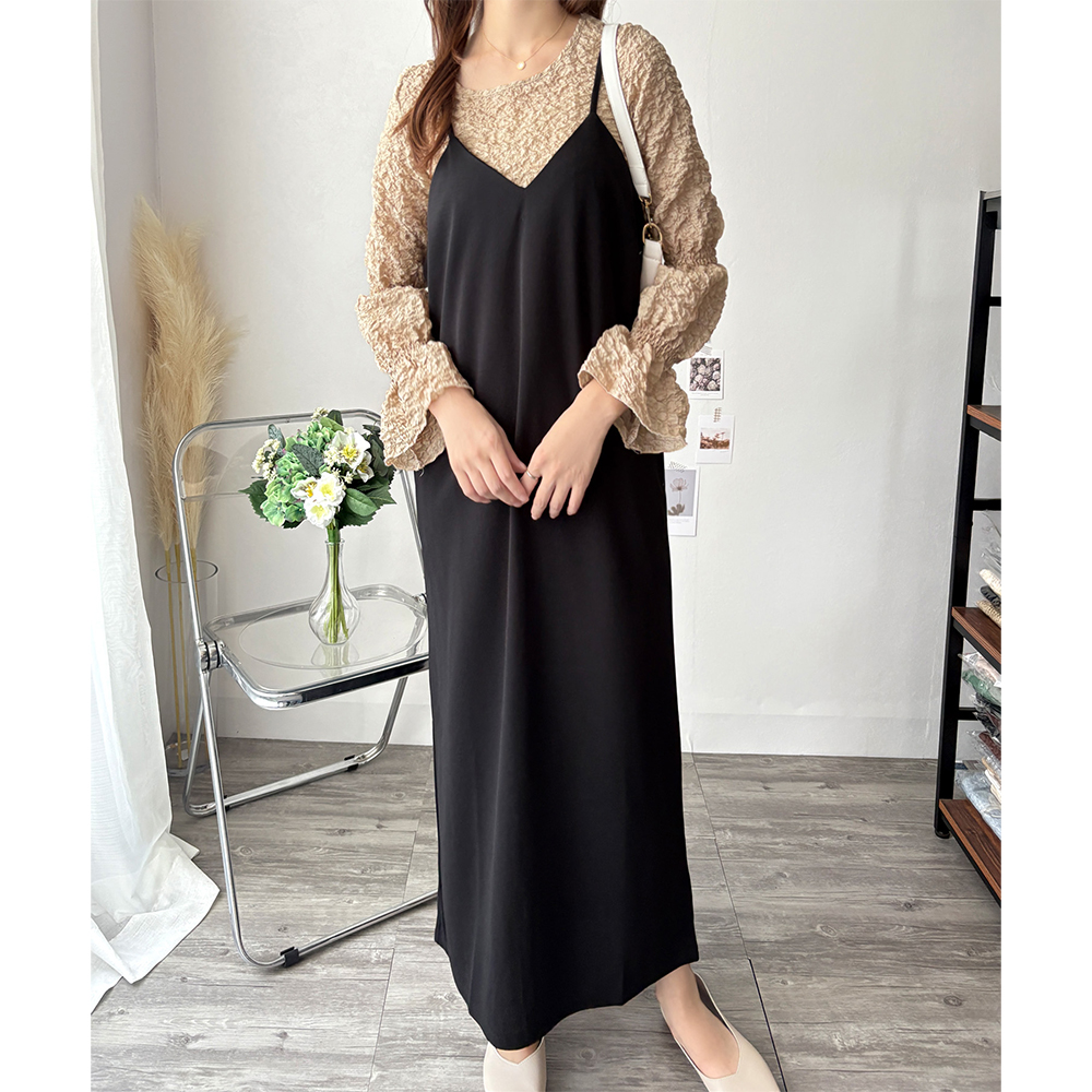 キャミソールロングワンピース レディース ゆっ...の詳細画像2