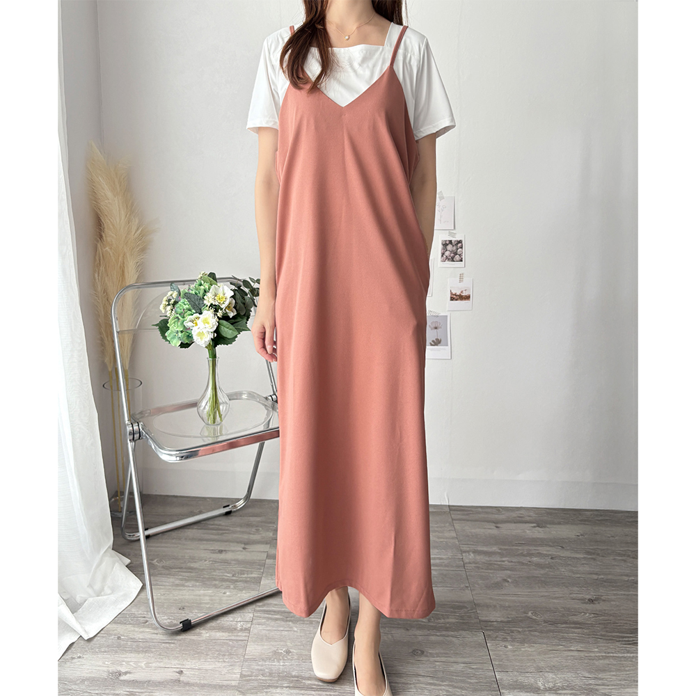 キャミソールロングワンピース レディース ゆっ...の詳細画像3