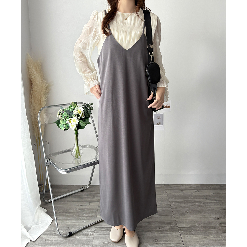 キャミソールロングワンピース レディース ゆっ...の詳細画像5