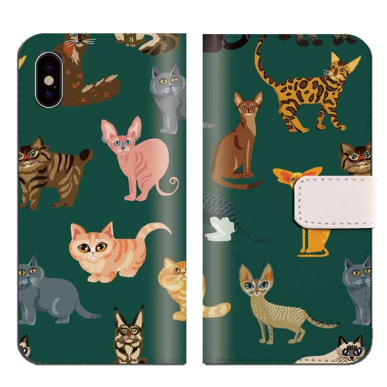 【値下げ中】【匿名配送】ちょびっツ MOケース 猫ちぃ レア スマホケース 手帳型 全機種対応 猫 ねこ ネコちゃん 総柄 イラスト