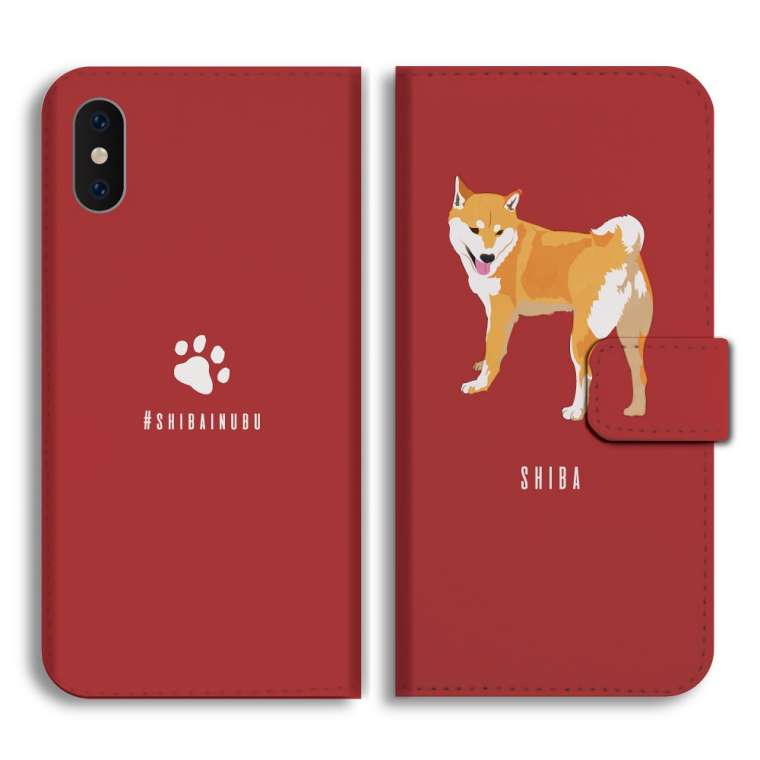 スマホケース 手帳型 全機種対応 柴犬 黒柴 犬 柄 ワンちゃん シバ