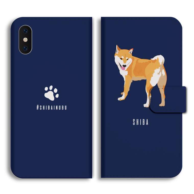 スマホケース 手帳型 全機種対応 柴犬 黒柴 ワンちゃん おしゃれ