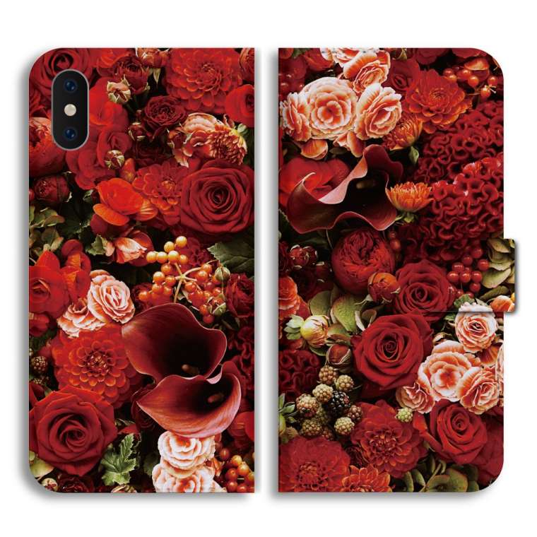 スマホケース 手帳型 全機種対応 花柄 花 バラ iPhone17e Google