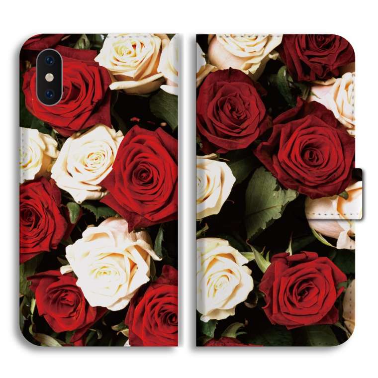 スマホケース 手帳型 全機種対応 花柄 花 バラ iPhone17e Google