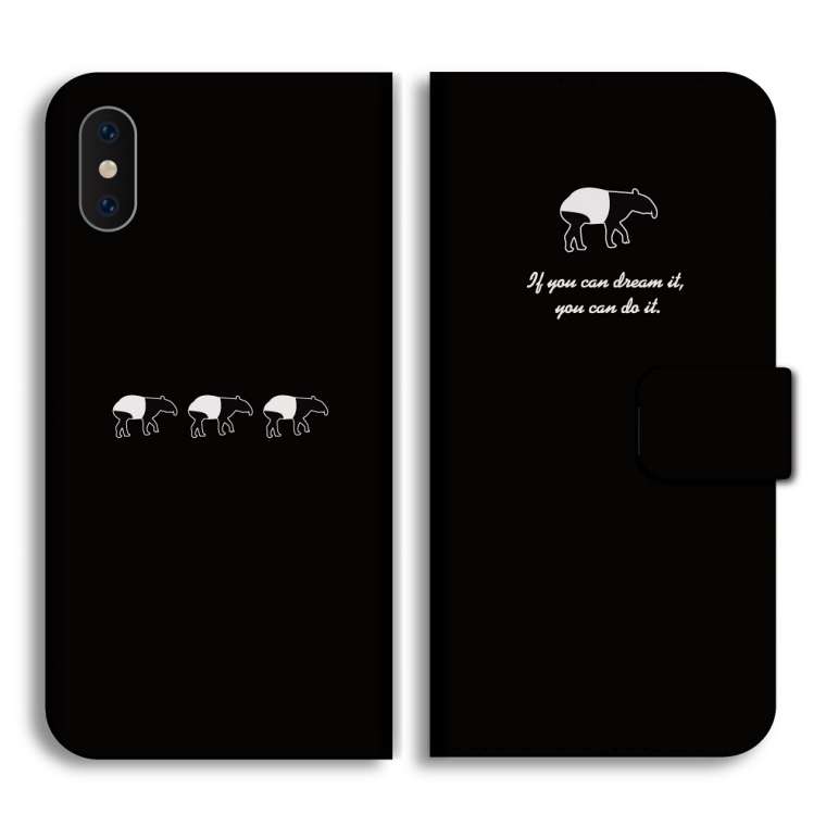 スマホケース 手帳型 全機種対応 名言 シルエット ロゴ iPhone17e
