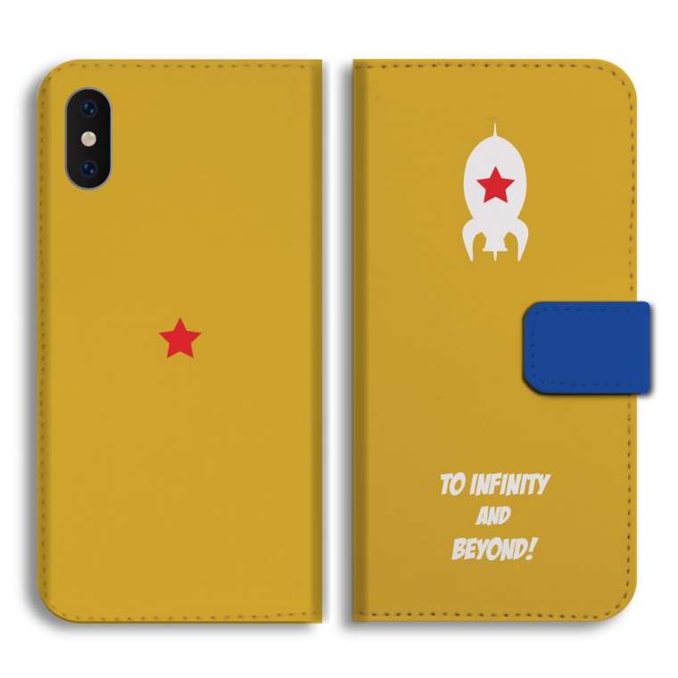 スマホケース 手帳型 全機種対応 ロケット イラスト 宇宙 ポップ