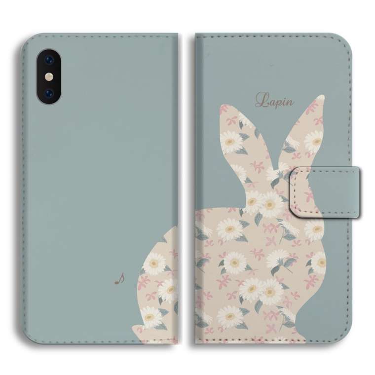 iPhoneSE2/8/7/6s/6兼用 手帳型 ケース　うさぎ　パステルブルー iPhoneSE2/8/7/6s/6兼用 手帳型 ケース うさぎ パステルブルー - メルカリ