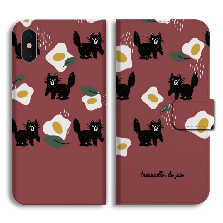 スマホケース 手帳型 全機種対応 猫 ねこ ネコちゃん 黒猫 iPhone17e