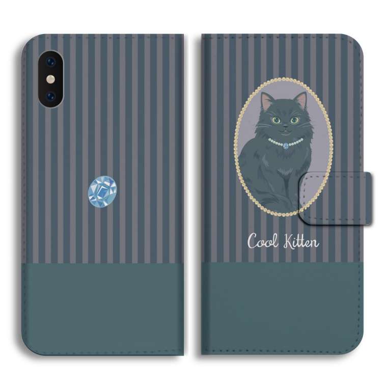 猫デザイン 手帳型スマホケース ブラック スマホケース 手帳型 android 全機種対応 おしゃれ iPhone17 iPhone17e