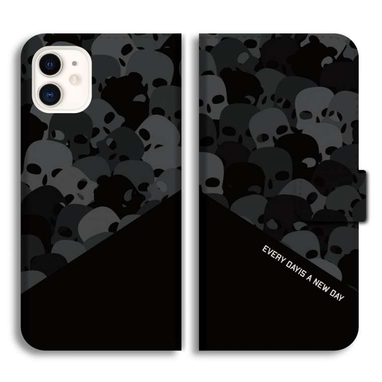 HYDROGEN スカルデザイン iPhoneケース iPhone14 Pro Max 13 12ケース ドクロ 光沢 ヘヴィメタル風 個性