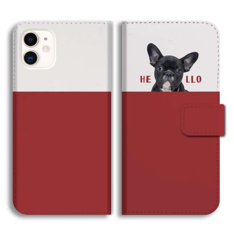スマホケース 手帳型 全機種対応 犬 ワンちゃん フレンチブル チワワ
