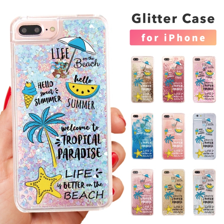 ALOHA GLASS iPhone 17Pro ケース スマホケース グリッター ALOHA ハワイアン イラスト アロハ iPhone17
