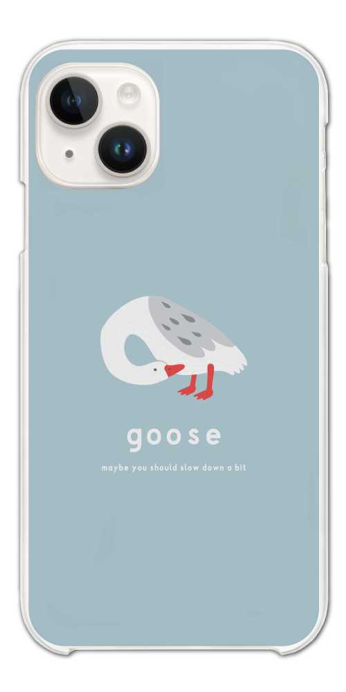 スマホケース ハード クリア 透明 全機種対応 イラスト goose ガチョウ