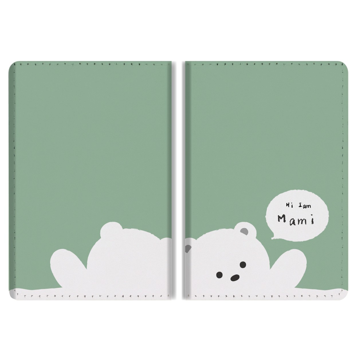 名入れ パスケース 二つ折り 定期入れ ICカード ストラップホール付き