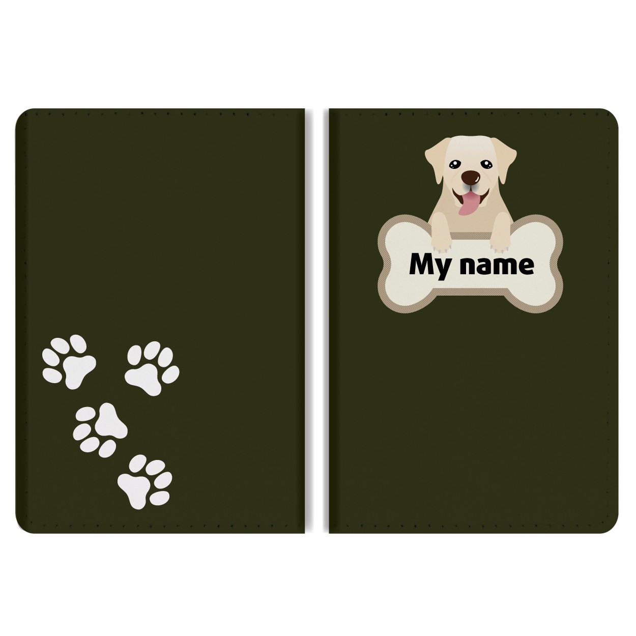 名入れ パスケース 二つ折り 定期入れ ICカード ストラップホール付き