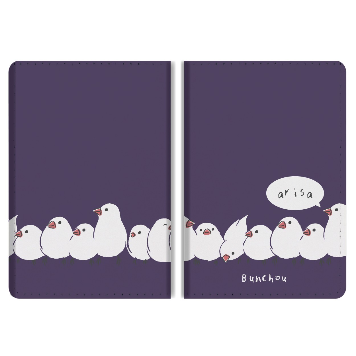 名入れ パスケース 二つ折り 定期入れ ICカード ストラップホール付き