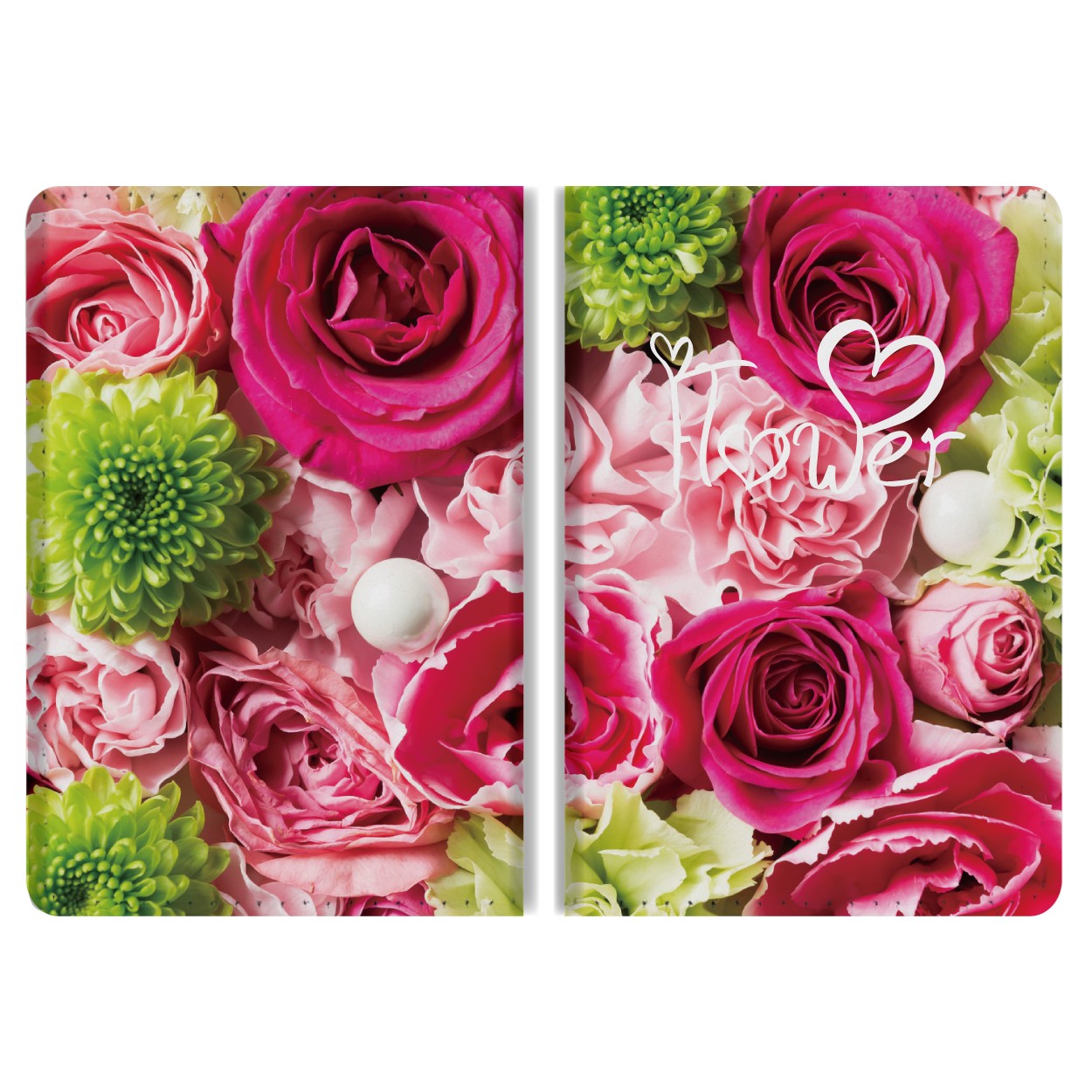 パスケース 二つ折り 定期入れ 皮革 Rose ローズ 花柄 フラワー IC