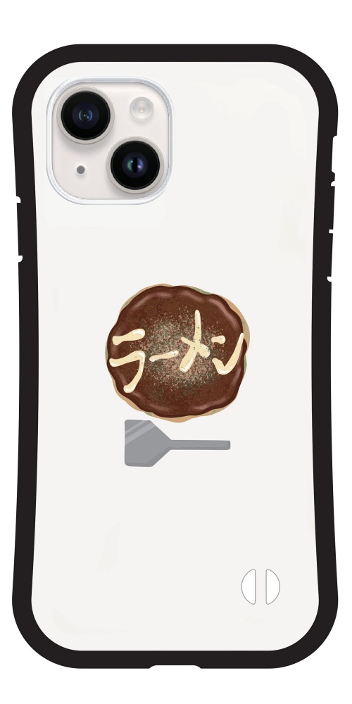 iPhone17 ケース おもしろ イラスト お好み焼き たこ焼き グリップ