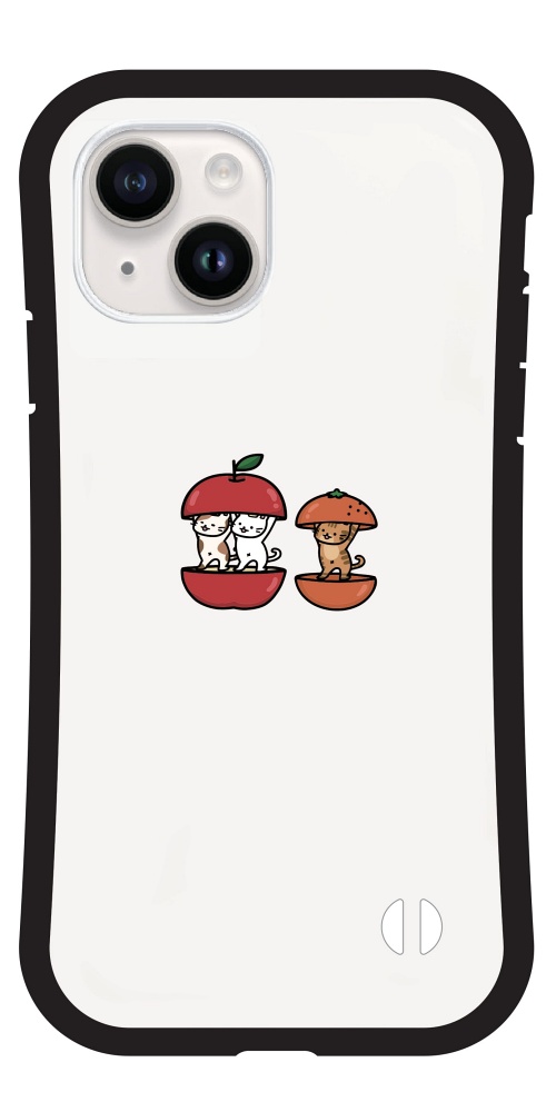 iPhone17 ケース おもしろ イラスト りんご みかん 猫 ねこ ネコ