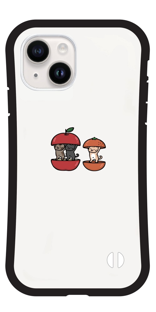 iPhone17 ケース おもしろ イラスト りんご みかん 猫 ねこ ネコ