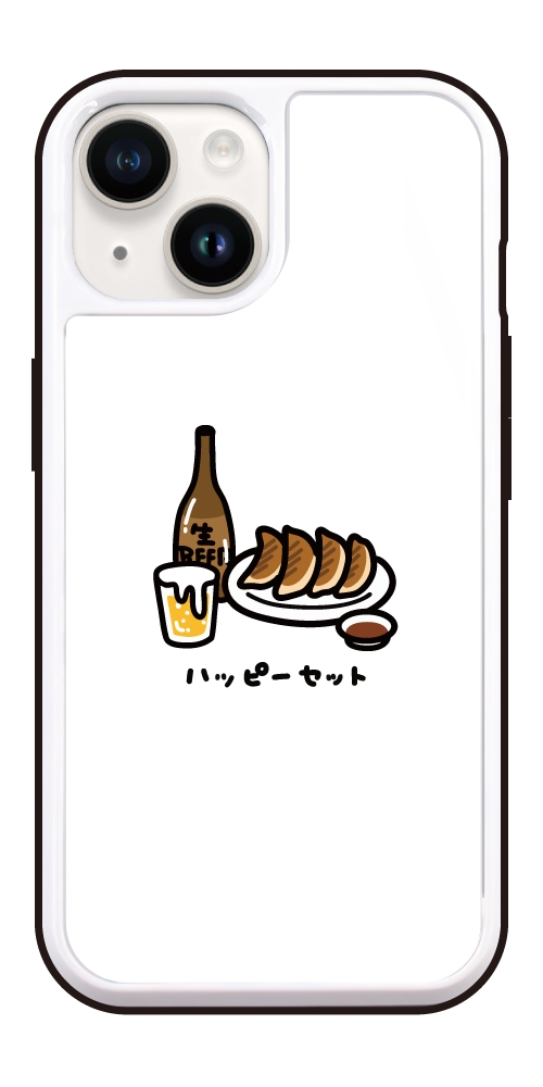 iPhone17 ケース ガラス おもしろ イラスト 餃子 ぎょうざ ビール 中華