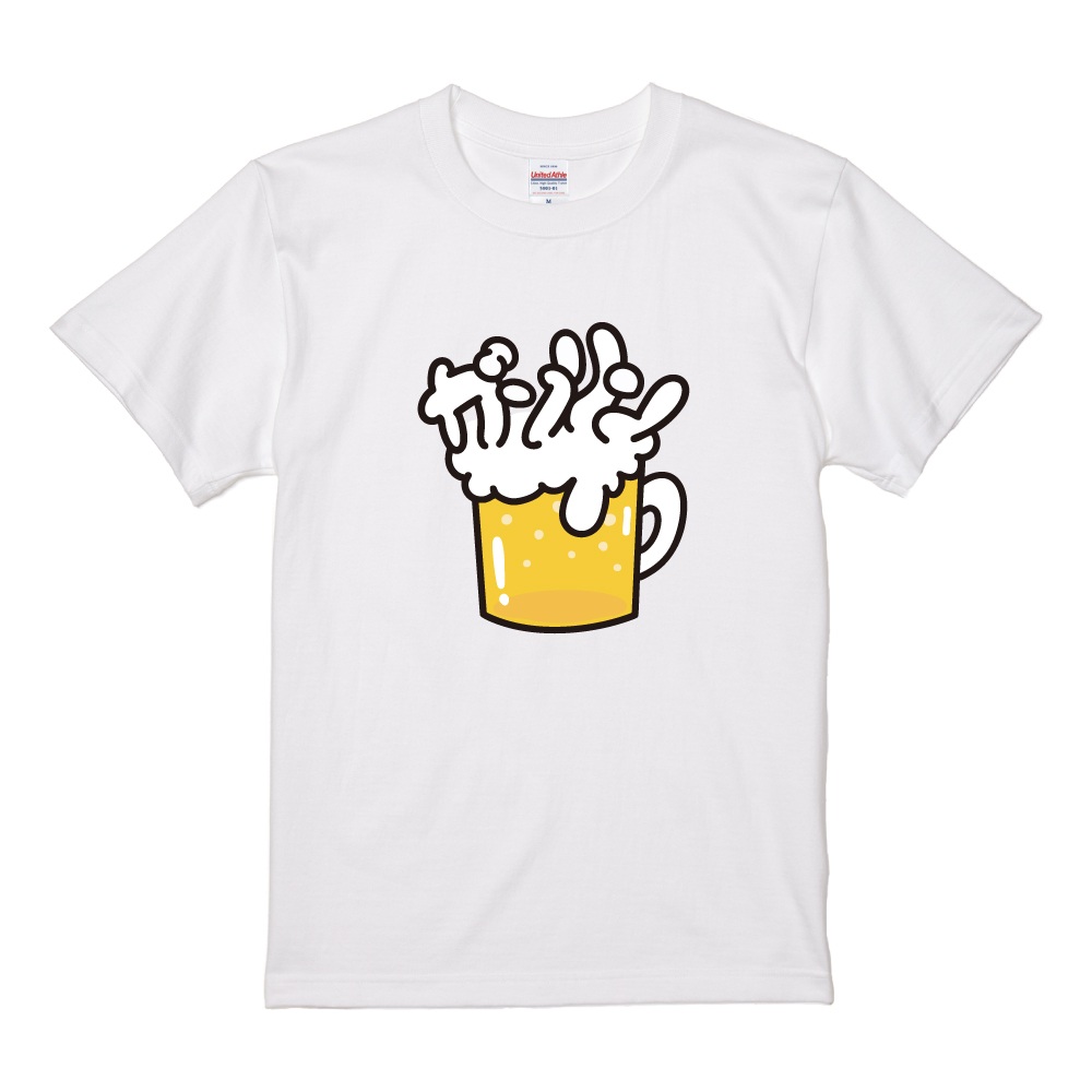 おもしろTシャツ 文字 イラスト 半袖 ビール お酒 BEER ねんりょう