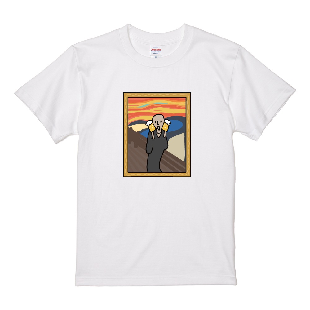 おもしろTシャツ 文字 イラスト 半袖 絵画 世界 名画 西洋画 メンズ