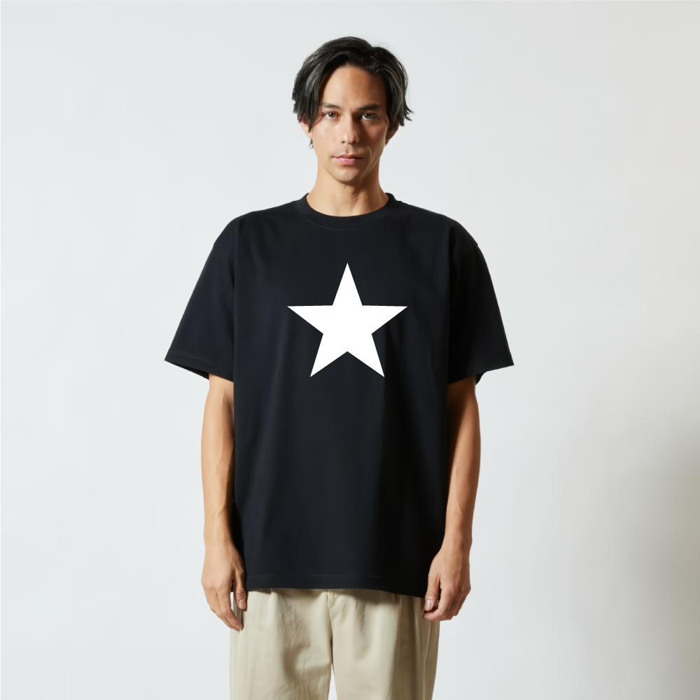 Tシャツ メンズ レディース 半袖 スター 星 星柄ブラック ホワイト