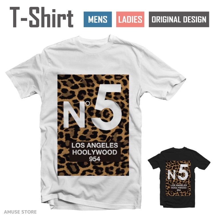 Tシャツ メンズ レディース 半袖 N°5 レオパード ヒョウ柄 アニマル