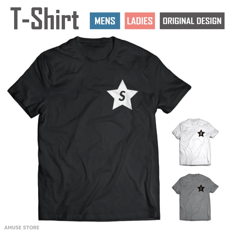 Tシャツ メンズ レディース 半袖 S ワンポイント 星 スター baseball