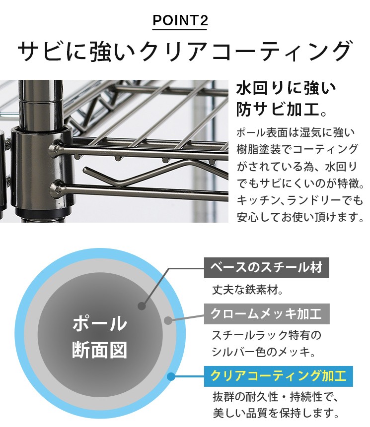 ルミナスブラック 黒 メタルラック カテゴリ ラック