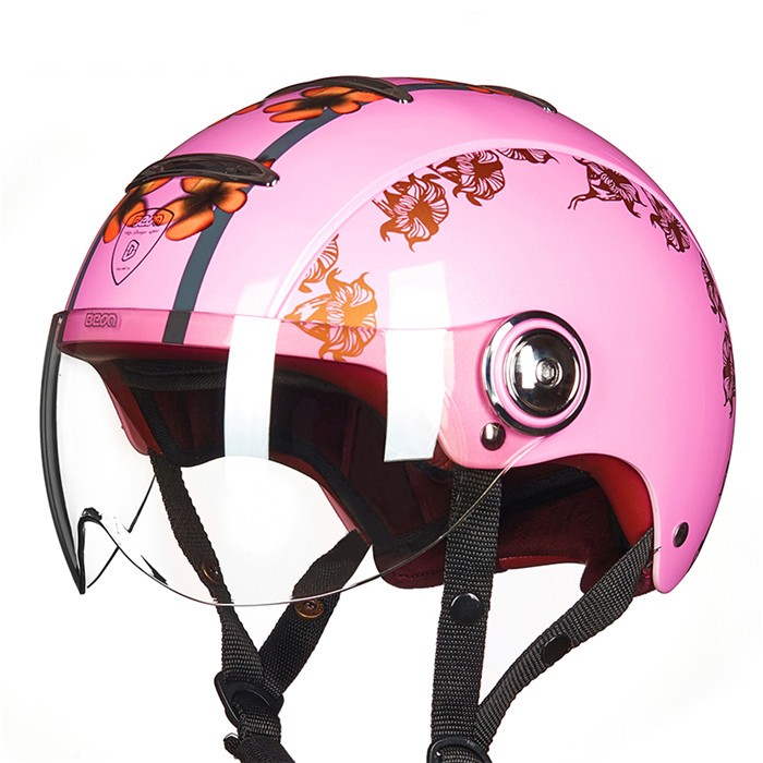 PURE CONSCIOUS ピンクヘルメット バイクヘルメット 半キャップ ヘルメット 半帽 ハーフ ジェット
