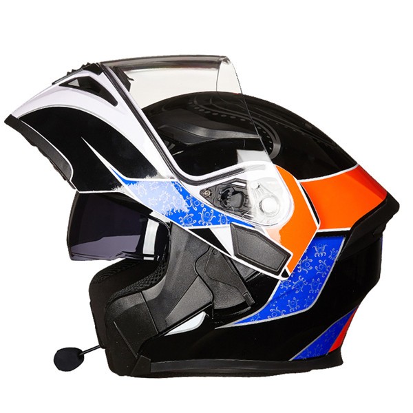 バイクヘルメット ブルートゥース付き フリップアップ システム ヘルメット ジェット フルフェイス ダブルシールド 男女兼用 PSC規格品  TJC-013