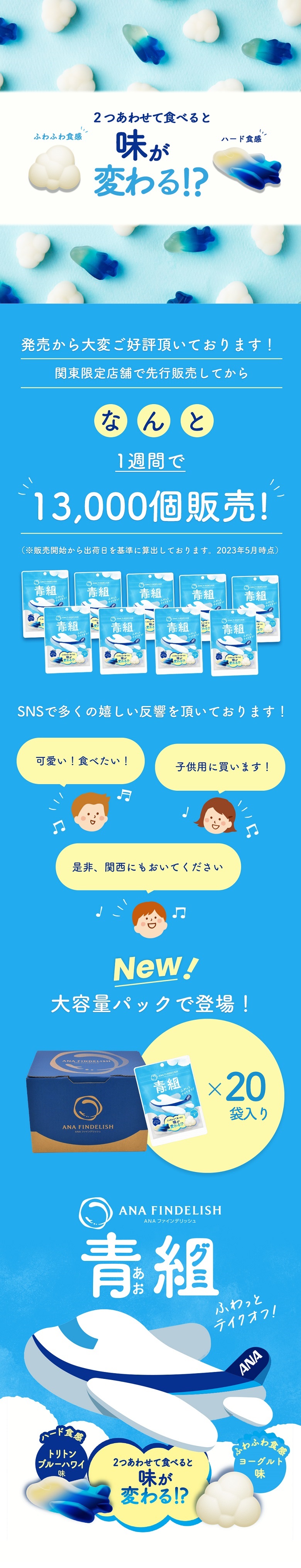 グミ ANA 青組 あおグミ 20袋入り 詰め合わせ まとめ買い ヨーグルト