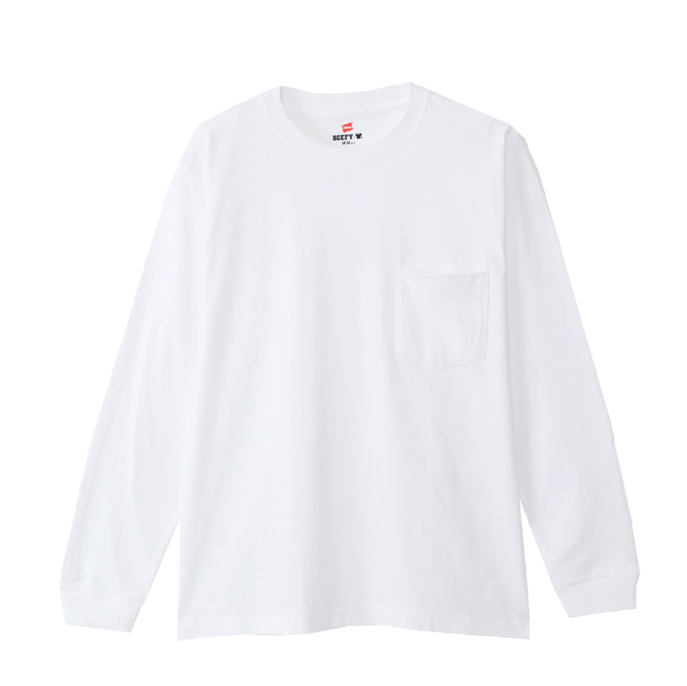 ヘインズ Hanes ポケットTシャツ 長袖 ロンT BEEFY-T ビーフィーT ロングスリーブ 24SS 春夏 ベーシック H5196 メンズ レディース｜anagram｜02