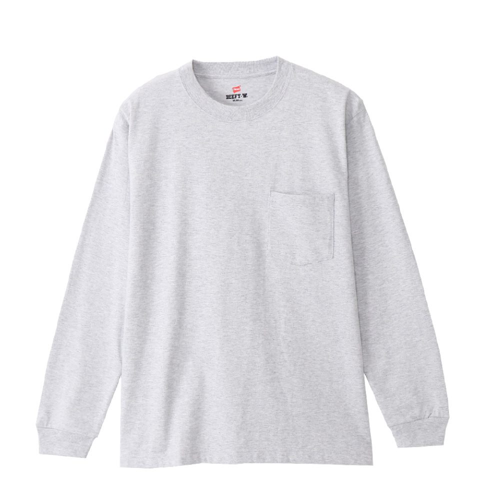 ヘインズ Hanes ポケットTシャツ 長袖 ロンT BEEFY-T ビーフィーT ロングスリーブ 24SS 春夏 ベーシック H5196 メンズ レディース｜anagram｜03