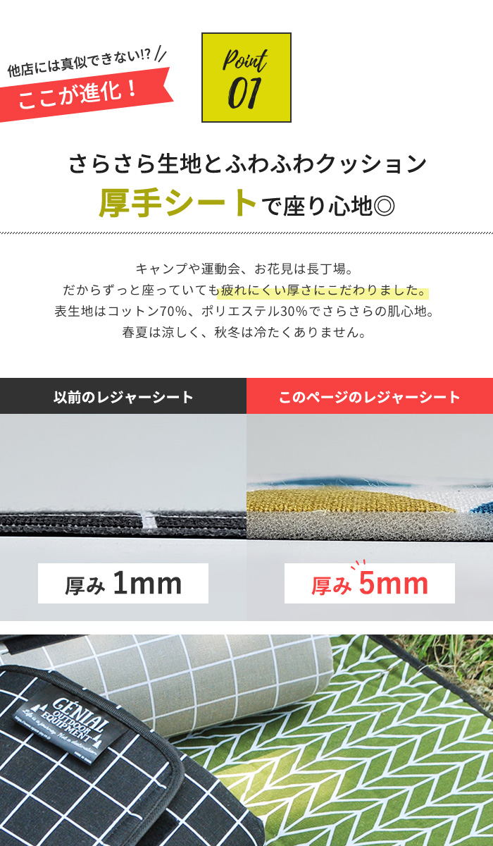 GENIAL 【訳あり550円OFF!】 レジャーシート 厚手 おしゃれ 北欧