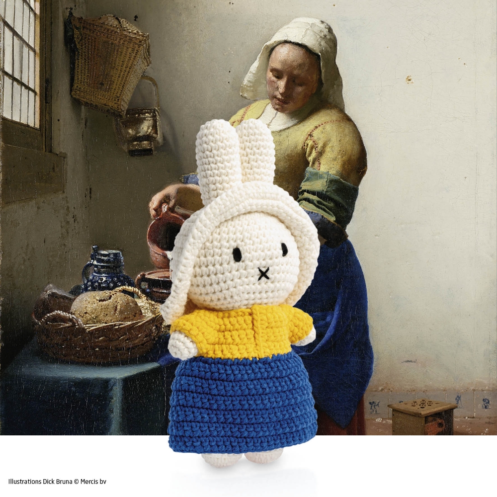 ミッフィー　編みぐるみ　ジャストダッチ　牛乳を注ぐ女　ぬいぐるみ　オランダ直輸入 Miffy ミッフィー miffy グッズ ぬいぐるみ JUST DUTCH