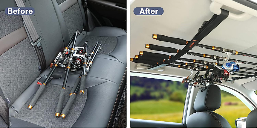 ロッドホルダー　車　釣り竿　5本 Amazon.co.jp: [Vmorde] 2本セット ロッドキャリー 車専用