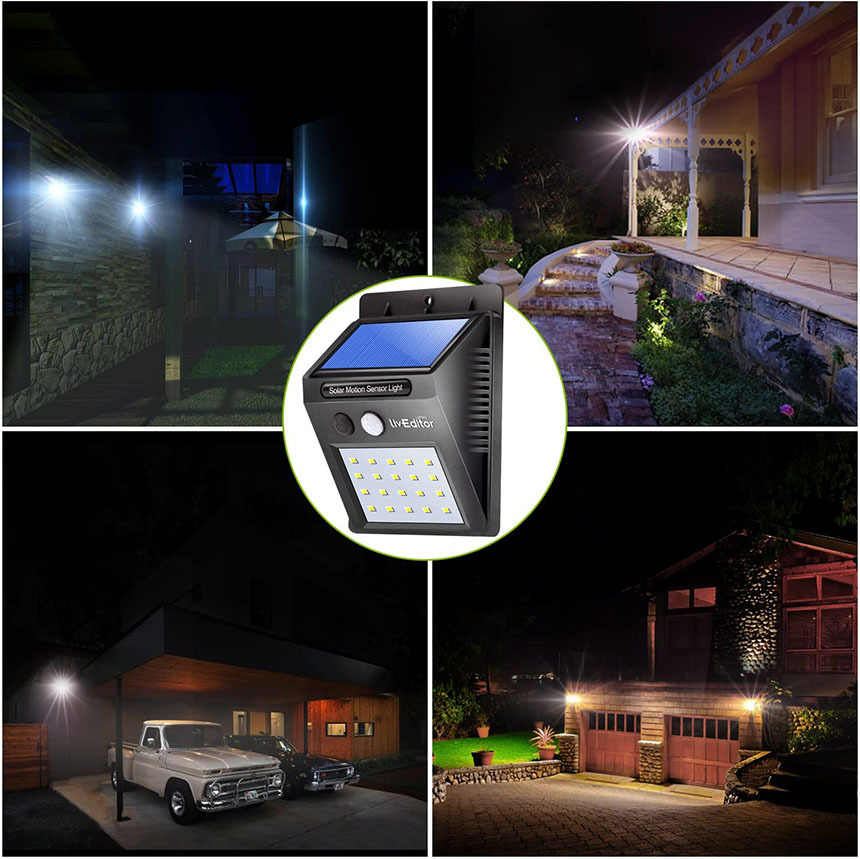 屋外用ソーラーセンサーライトLED照明・金属製・IP68防水・耐圧20トン ソーラー センサーライト 防犯ライト 人感センサー ライト 3モード搭載