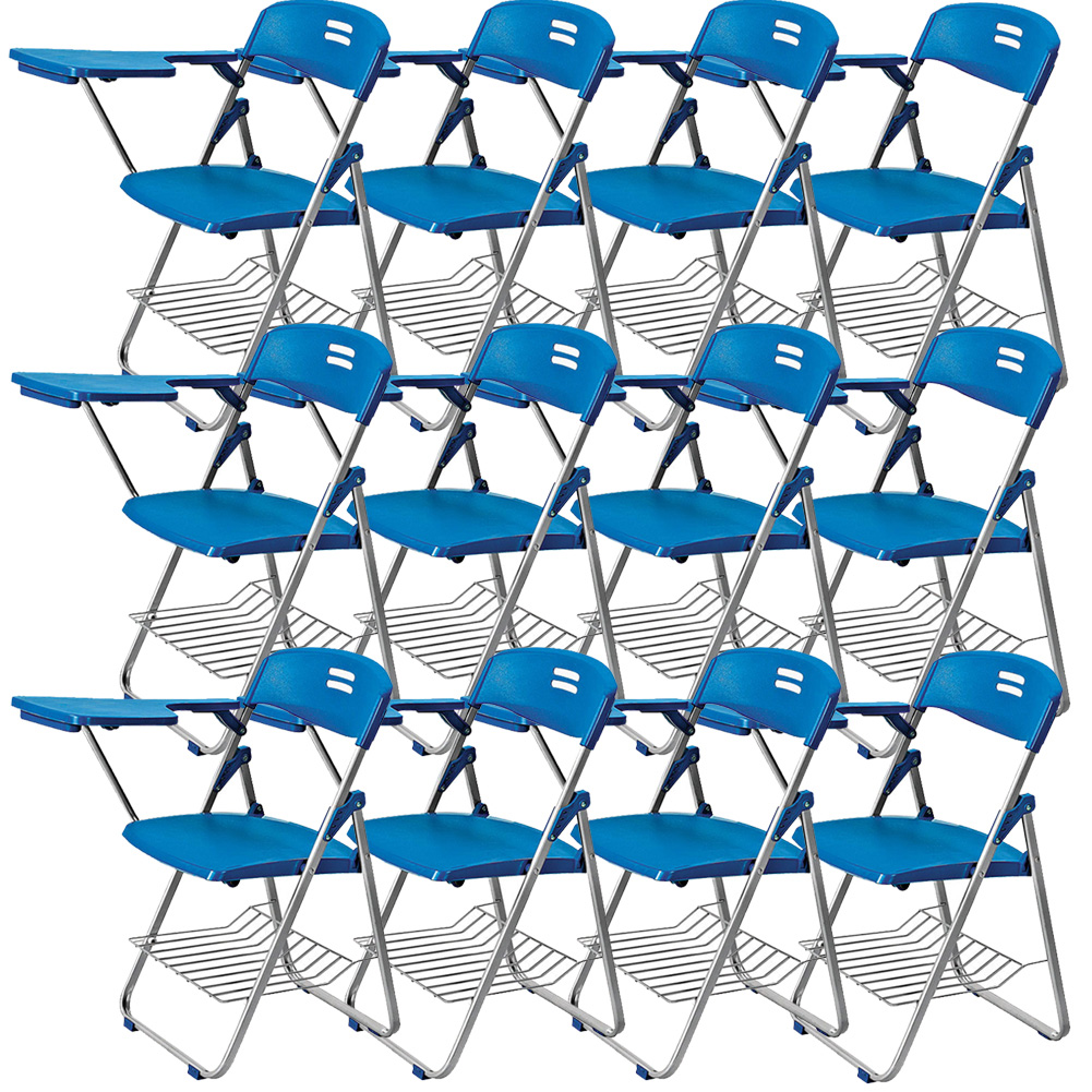 折りたたみ椅子 12脚セット テーブル 付き 完成品 折りたたみチェア 背付き メモ台付き パイプ椅子 パイプイス ミーティングチェア チェア 送料無料｜anami-store｜04