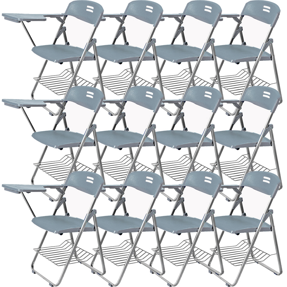 折りたたみ椅子 12脚セット テーブル 付き 完成品 折りたたみチェア 背付き メモ台付き パイプ椅子 パイプイス ミーティングチェア チェア 送料無料｜anami-store｜03