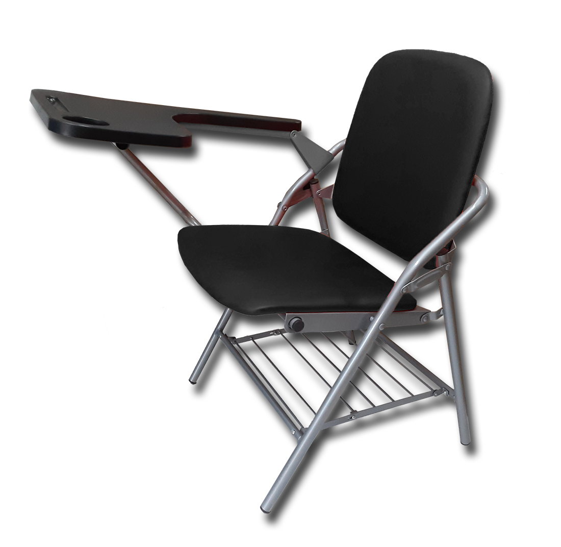 折りたたみ椅子 テーブル 付き 完成品 人工皮革 PU製 スポンジクッション付き 折りたたみチェア メモ台付き 会議 パイプ椅子 パイプイス 送料無料