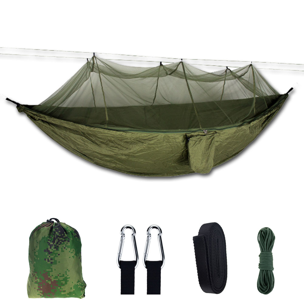 ハンモック 蚊帳付き 一体型 かや 虫対策 蚊よけ 吊りキャンプ用品