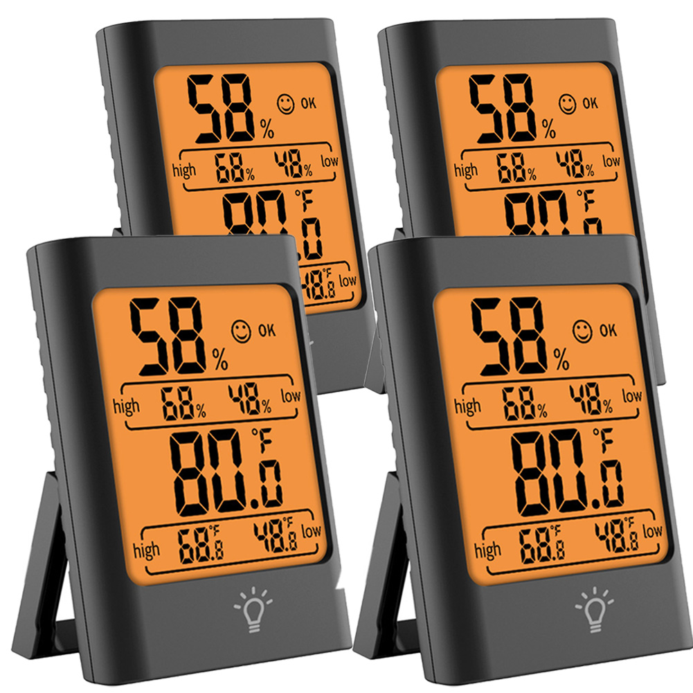 デジタル 温度計 湿度計 温湿度計 4個セット 最高最低温湿度値表示 LCD