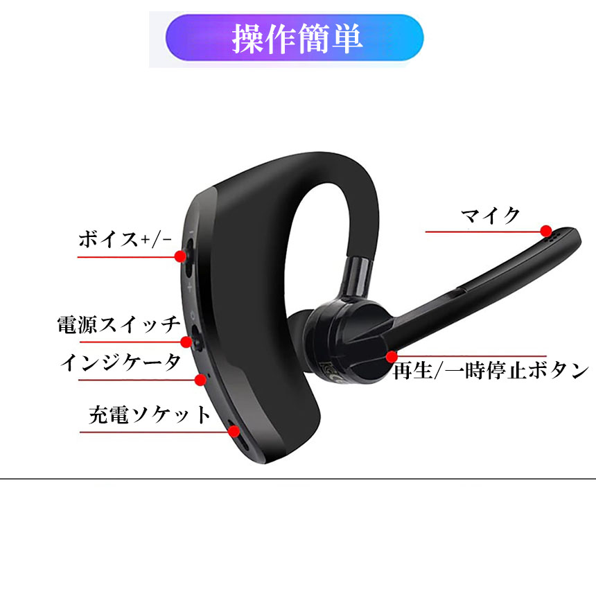ワイヤレスイヤホン ヘッドセット Bluetooth iPhone ブルートゥース