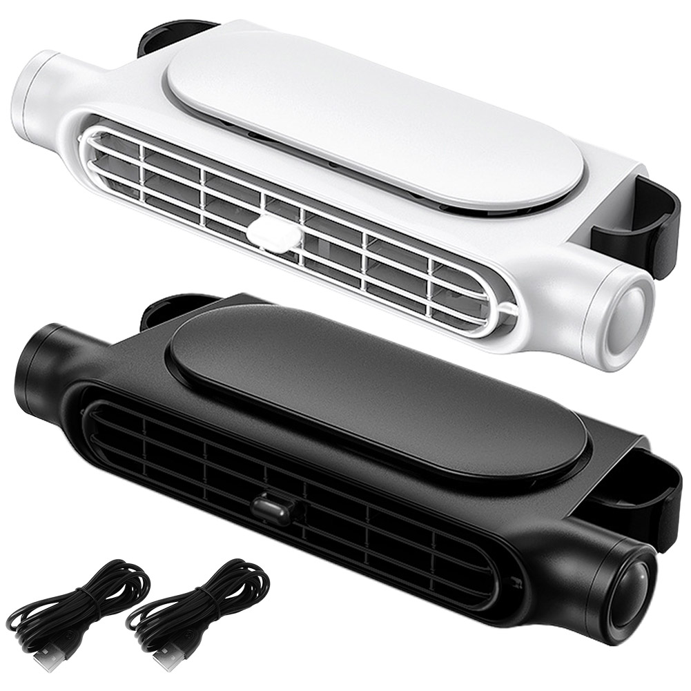 車用シートファン 扇風機 2色 2個セット ブラック ホワイト USB ヘッドレスト コンパクト 3段階風量調節 車載 送風機 シートクーラー 背中｜anami-store｜04
