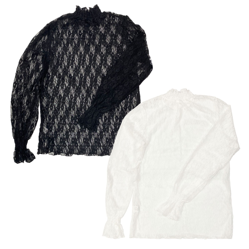 4種類の柄から選べる 2枚セット レーストップス レディース シアー