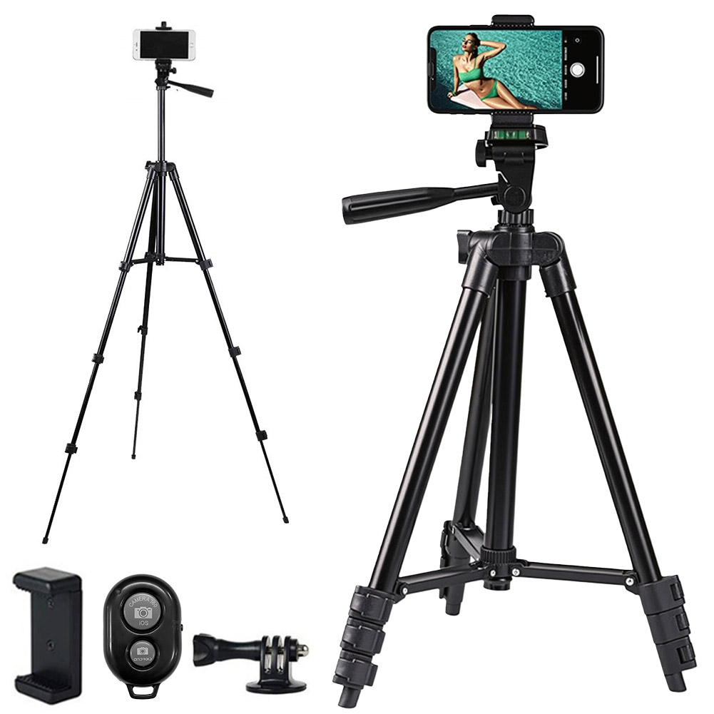 スマホ 三脚 デジカメ三脚 リモコンシャッター付き 最大97cm 360°回転