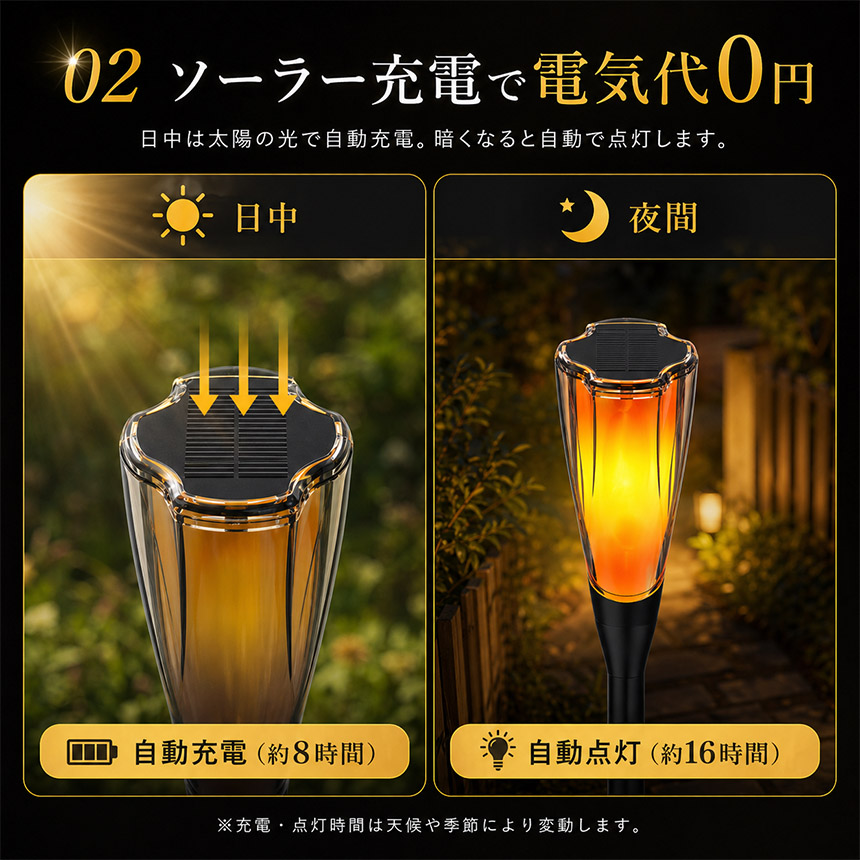 4個セット ソーラーライト 屋外 防水 IP65 ガーデンライト おしゃれ 炎